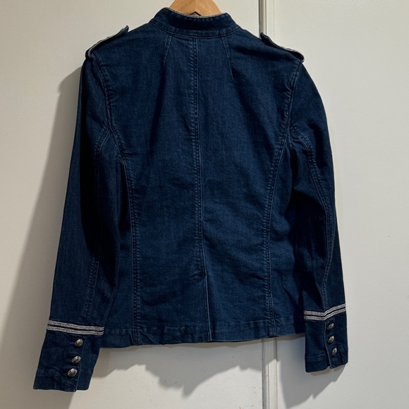 LAUREN RALPH LAUREN Sz8 MILITARY-INSPIRED OFFICER STRETCH DENIM JACKET - Picture 6 of 13